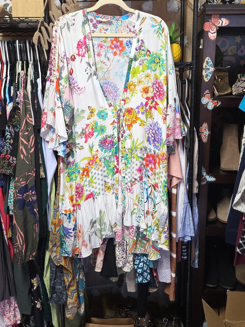 Johnny Was NORAH RUFFLE KIMONO COVER UP